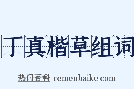 丁真楷草组词是什么意思的图片